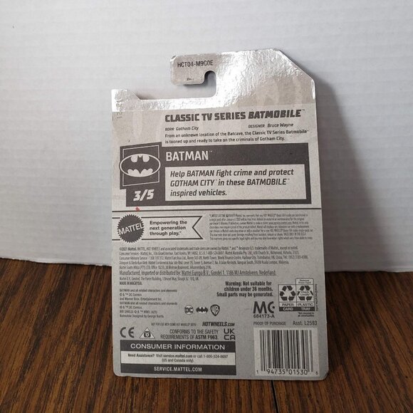 Hot Wheels Classic TV Series Tooned Batmobile Black 78/250 2022 Batman 3/5 - Picture 8 of 8